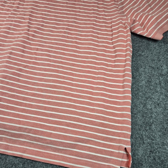 IZOD Men's Striped Polo Shirt 4XL Salmon White Short Sleeve Casual Golf - Picture 10 of 13